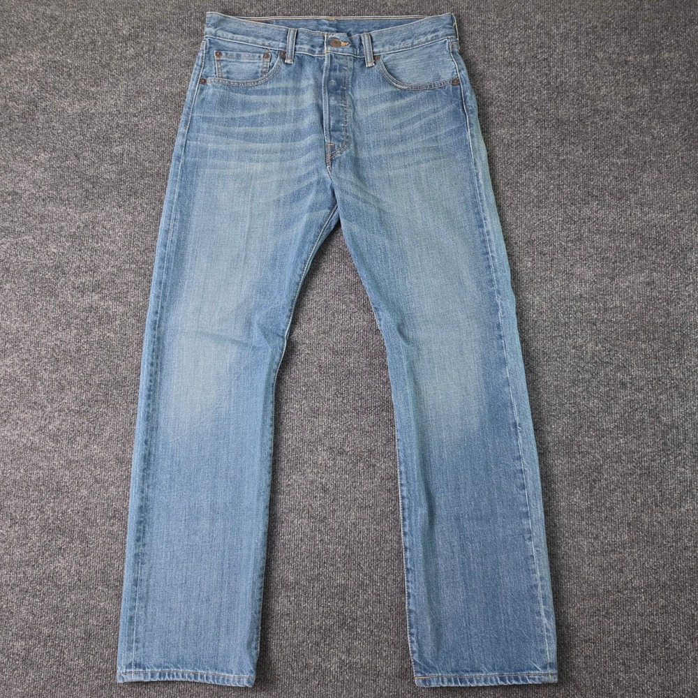 Levis 501 Jeans Men's 33x32 Original Fit Straight Leg Denim Button Fly Med Wash